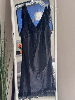 Vintage Innermost Sears Black Satin Slip Dress Size Small 90s Lingerie